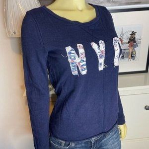 Navy Blue Long Sleeve NYC Sweatshirt Size XXS